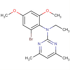 Molecular Structure of 169881-22-5 (2-Pyrimidinamine,
N-(2-bromo-4,6-dimethoxyphenyl)-N-ethyl-4,6-dimethyl-)