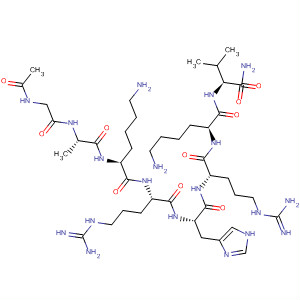 Molecular Structure of 69938-63-2 (L-Valinamide,
N-acetylglycyl-L-alanyl-L-lysyl-L-arginyl-L-histidyl-L-arginyl-L-lysyl-)