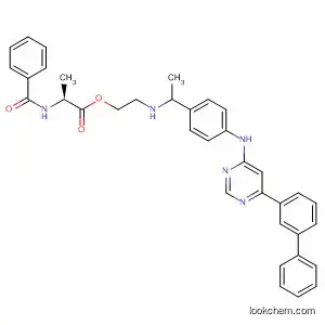 Molecular Structure of 397850-39-4 (Alanine, N-benzoyl-,
2-[[4-[(6-[1,1'-biphenyl]-3-yl-4-pyrimidinyl)amino]phenyl]ethylamino]ethyl
ester)