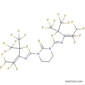 Molecular Structure of 398147-67-6 (2(1H)-Pyrimidinethione,
1,3-bis[(4E)-4,5-dihydro-4-(tetrafluoroethylidene)-5,5-bis(trifluoromethyl
)-2-thiazolyl]tetrahydro-)