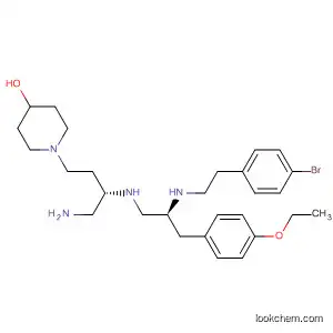 Molecular Structure of 398480-09-6 (4-Piperidinol,
1-[(3S)-4-amino-3-[[(2S)-2-[[2-(4-bromophenyl)ethyl]amino]-3-(4-ethoxy
phenyl)propyl]amino]butyl]-)