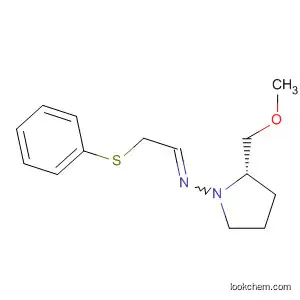 Molecular Structure of 146376-26-3 (1-Pyrrolidinamine, 2-(methoxymethyl)-N-[2-(phenylthio)ethylidene]-,
(2S)-)