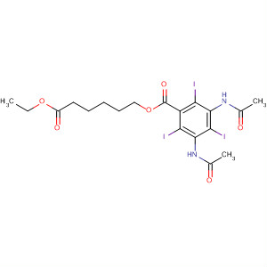 Molecular Structure of 156946-45-1 (Benzoic acid, 3,5-bis(acetylamino)-2,4,6-triiodo-, 6-ethoxy-6-oxohexyl
ester)