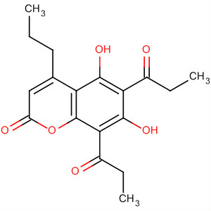Molecular Structure of 166983-60-4 (2H-1-Benzopyran-2-one, 5,7-dihydroxy-6,8-bis(1-oxopropyl)-4-propyl-)
