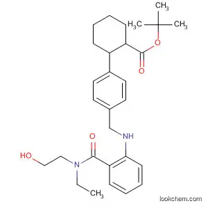 Molecular Structure of 403600-67-9 (Cyclohexanecarboxylic acid,
2-[4-[[[[ethyl(2-hydroxyethyl)amino]carbonyl]phenylamino]methyl]phenyl]-
, 1,1-dimethylethyl ester, (1R,2R)-)