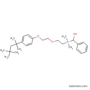 Molecular Structure of 498-77-1 (Benzenemethanaminium,
N,N-dimethyl-N-[2-[2-[4-(1,1,3,3-tetramethylbutyl)phenoxy]ethoxy]ethyl]-,
hydroxide)