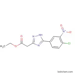 Molecular Structure of 331687-13-9 (1H-1,2,4-Triazole-3-acetic acid, 5-(4-chloro-3-nitrophenyl)-, ethyl ester)