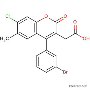 Molecular Structure of 391688-91-8 (2H-1-Benzopyran-3-acetic acid,
4-(3-bromophenyl)-7-chloro-6-methyl-2-oxo-)