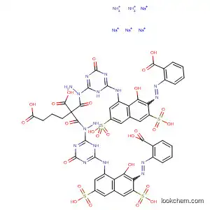 Molecular Structure of 476461-67-3 (Hexanedioic acid,
bis[2-[6-[[7-[(2-carboxyphenyl)azo]-8-hydroxy-3,6-disulfo-1-naphthalenyl]
amino]-1,4-dihydro-4-oxo-1,3,5-triazin-2-yl]hydrazide], diammonium
tetrasodium salt)