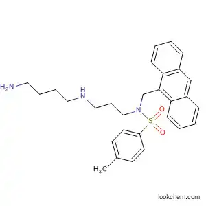 Molecular Structure of 477283-66-2 (Benzenesulfonamide,
N-[3-[(4-aminobutyl)amino]propyl]-N-(9-anthracenylmethyl)-4-methyl-)