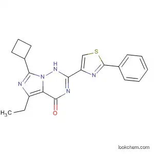 Molecular Structure of 477901-97-6 (Imidazo[5,1-f][1,2,4]triazin-4(1H)-one,
7-cyclobutyl-5-ethyl-2-(2-phenyl-4-thiazolyl)-)