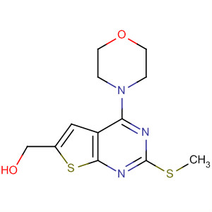 Molecular Structure of 499197-32-9 (Thieno[2,3-d]pyrimidine-6-methanol, 2-(methylthio)-4-(4-morpholinyl)-)