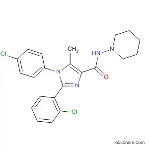 Molecular Structure of 527361-29-1 (1H-Imidazole-4-carboxamide,
2-(2-chlorophenyl)-1-(4-chlorophenyl)-5-methyl-N-1-piperidinyl-)