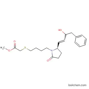 Molecular Structure of 557086-75-6 (Acetic acid,
[[4-[(2R)-2-(3-hydroxy-4-phenyl-1-butenyl)-5-oxo-1-pyrrolidinyl]butyl]thio]
-, methyl ester)
