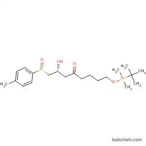 Molecular Structure of 561276-71-9 (4-Octanone,
8-[[(1,1-dimethylethyl)dimethylsilyl]oxy]-2-hydroxy-1-[(R)-(4-methylphenyl
)sulfinyl]-, (2R)-)