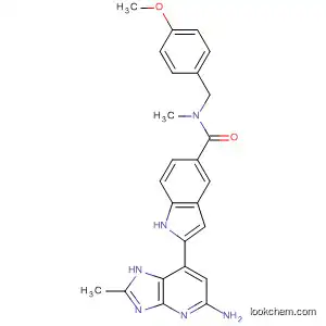 Molecular Structure of 562082-92-2 (1H-Indole-5-carboxamide,
2-(5-amino-2-methyl-1H-imidazo[4,5-b]pyridin-7-yl)-N-[(4-methoxyphen
yl)methyl]-N-methyl-)