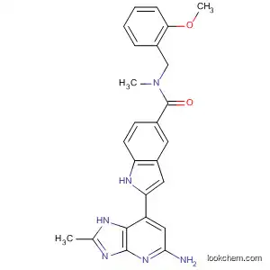 Molecular Structure of 562082-95-5 (1H-Indole-5-carboxamide,
2-(5-amino-2-methyl-1H-imidazo[4,5-b]pyridin-7-yl)-N-[(2-methoxyphen
yl)methyl]-N-methyl-)