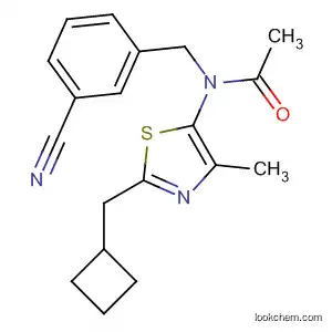 Molecular Structure of 568562-88-9 (Acetamide,
N-[(3-cyanophenyl)methyl]-N-[2-(cyclobutylmethyl)-4-methyl-5-thiazolyl]-)