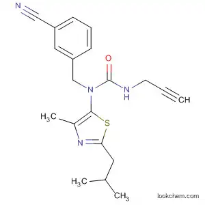 Molecular Structure of 568563-30-4 (Urea,
N-[(3-cyanophenyl)methyl]-N-[4-methyl-2-(2-methylpropyl)-5-thiazolyl]-N'
-2-propynyl-)