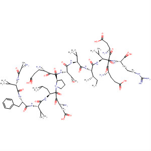 Molecular Structure of 111261-74-6 (L-Arginine,
L-alanyl-L-valyl-L-phenylalanyl-L-valyl-L-a-aspartyl-L-leucyl-L-a-glutamyl-L-
prolyl-L-threonyl-L-valyl-L-isoleucyl-L-a-aspartyl-L-a-glutamyl-L-valyl-)