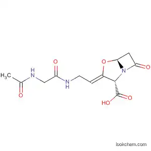 Molecular Structure of 117858-71-6 (4-Oxa-1-azabicyclo[3.2.0]heptane-2-carboxylic acid,
3-[2-[[(acetylamino)acetyl]amino]ethylidene]-7-oxo-, (2S,3Z,5S)-)