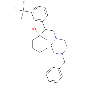 Molecular Structure of 122718-39-2 (Cyclohexanol,
1-[2-[4-(phenylmethyl)-1-piperazinyl]-1-[3-(trifluoromethyl)phenyl]ethyl]-)