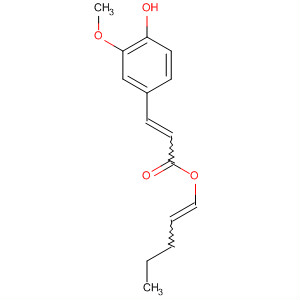 Molecular Structure of 122991-47-3 (2-Propenoic acid, 3-(4-hydroxy-3-methoxyphenyl)-, pentenyl ester)