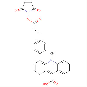 Molecular Structure of 125792-71-4 (Acridinium,
9-carboxy-4-[4-[3-[(2,5-dioxo-1-pyrrolidinyl)oxy]-3-oxopropyl]phenyl]-10-
methyl-)