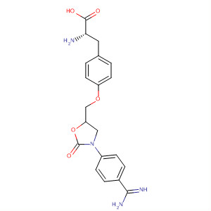 Molecular Structure of 178380-46-6 (L-Tyrosine,
O-[[3-[4-(aminoiminomethyl)phenyl]-2-oxo-5-oxazolidinyl]methyl]-)