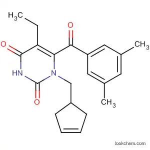 Molecular Structure of 195720-26-4 (1-(3-Cyclopenten-1-ylmethyl)-6-(3,5-dimethylbenzoyl)-5-ethylpyrimidine-2,4(1H,3H)-dione)