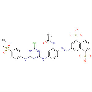 Molecular Structure of 196104-76-4 (1,5-Naphthalenedisulfonic acid,
3-[[2-(acetylamino)-4-[[4-chloro-6-[[4-(ethenylsulfonyl)phenyl]amino]-1,3,
5-triazin-2-yl]amino]phenyl]azo]-)