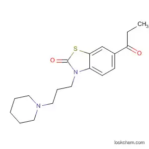 Molecular Structure of 198056-29-0 (2(3H)-Benzothiazolone, 6-(1-oxopropyl)-3-[3-(1-piperidinyl)propyl]-)