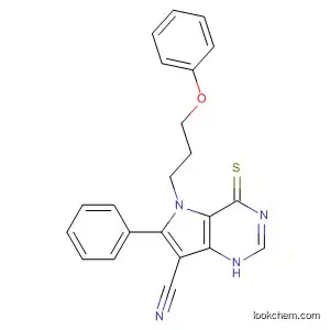Molecular Structure of 587857-49-6 (1H-Pyrrolo[3,2-d]pyrimidine-7-carbonitrile,
4,5-dihydro-5-(3-phenoxypropyl)-6-phenyl-4-thioxo-)