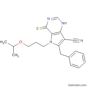 Molecular Structure of 587859-04-9 (1H-Pyrrolo[3,2-d]pyrimidine-7-carbonitrile,
4,5-dihydro-5-[3-(1-methylethoxy)propyl]-6-(phenylmethyl)-4-thioxo-)