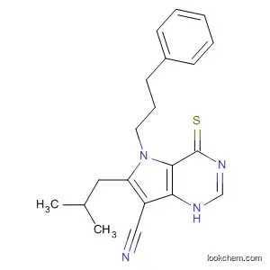 Molecular Structure of 587859-46-9 (1H-Pyrrolo[3,2-d]pyrimidine-7-carbonitrile,
4,5-dihydro-6-(2-methylpropyl)-5-(3-phenylpropyl)-4-thioxo-)