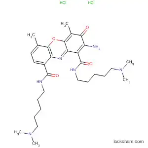 Molecular Structure of 588689-88-7 (3H-Phenoxazine-1,9-dicarboxamide,
2-amino-N,N'-bis[5-(dimethylamino)pentyl]-4,6-dimethyl-3-oxo-,
dihydrochloride)