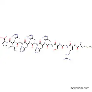 Molecular Structure of 590361-51-6 (L-Proline,
L-methionyl-L-arginylglycyl-L-seryl-L-histidyl-L-histidyl-L-histidyl-L-histidyl-L-
histidyl-L-isoleucyl-)