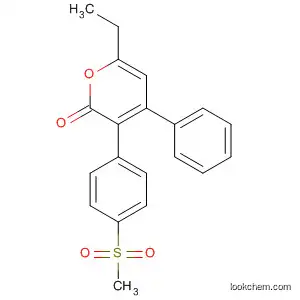 Molecular Structure of 590390-53-7 (2H-Pyran-2-one, 6-ethyl-3-[4-(methylsulfonyl)phenyl]-4-phenyl-)