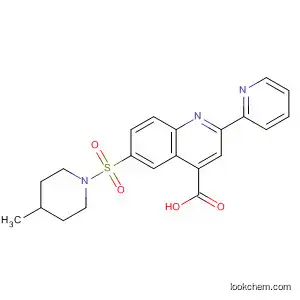 Molecular Structure of 591227-82-6 (4-Quinolinecarboxylic acid,
6-[(4-methyl-1-piperidinyl)sulfonyl]-2-(2-pyridinyl)-)