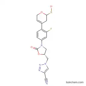Molecular Structure of 591253-16-6 (1H-1,2,3-Triazole-4-carbonitrile,
1-[[(5R)-3-[4-(3,6-dihydro-1-oxido-2H-thiopyran-4-yl)-3-fluorophenyl]-2-
oxo-5-oxazolidinyl]methyl]-)