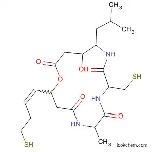 Molecular Structure of 382607-43-4 (1-Oxa-5,8,11-triazacyclopentadecane-4,7,10,15-tetrone,
13-hydroxy-2-(4-mercapto-1-butenyl)-9-(mercaptomethyl)-6-methyl-12-(
2-methylpropyl)-)