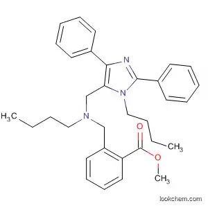 Molecular Structure of 439571-34-3 (Benzoic acid,
2-[[butyl[(1-butyl-2,4-diphenyl-1H-imidazol-5-yl)methyl]amino]methyl]-,
methyl ester)
