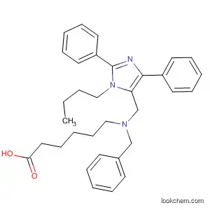 Molecular Structure of 439571-45-6 (Hexanoic acid,
6-[[(1-butyl-2,4-diphenyl-1H-imidazol-5-yl)methyl](phenylmethyl)amino]-)