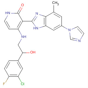 2(1H)-Pyridinone,  4-[[2-(3-chloro-4-fluorophenyl)-2-hydroxyethyl]amino]-3-[6-(1H-imidazol-  1-yl)-4-methyl-1H-benzimidazol-2-yl]-