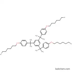 Molecular Structure of 593156-87-7 (Benzene, 1,3,5-tris[1-[4-[(6-bromohexyl)oxy]phenyl]-1-methylethyl]-)