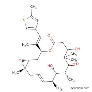 Molecular Structure of 595558-99-9 (4,17-Dioxabicyclo[14.1.0]heptadec-13-ene-5,9-dione,
7,11-dihydroxy-8,8,10,12,16-pentamethyl-3-[(1E)-1-methyl-2-(2-methyl-
4-thiazolyl)ethenyl]-, (1R,3S,7S,10R,11S,12S,13E,16S)-)