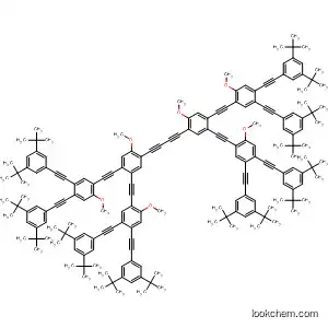 Molecular Structure of 596788-67-9 (Benzene,
1,1'-(1,3-butadiyne-1,4-diyl)bis[4,5-bis[[4,5-bis[[3,5-bis(1,1-dimethyleth
yl)phenyl]ethynyl]-2-methoxyphenyl]ethynyl]-2-methoxy-)