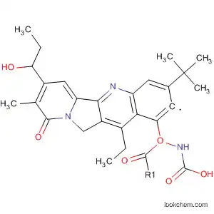 Molecular Structure of 596804-89-6 (Carbamic acid,
[12-ethyl-9,11-dihydro-7-(1-hydroxypropyl)-8-methyl-9-oxoindolizino[1,2-
b]quinolin-2-yl]-, 1,1-dimethylethyl ester)