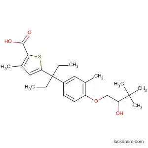 Molecular Structure of 633337-91-4 (2-Thiophenecarboxylic acid,
5-[1-ethyl-1-[4-(2-hydroxy-3,3-dimethylbutoxy)-3-methylphenyl]propyl]-3-
methyl-)