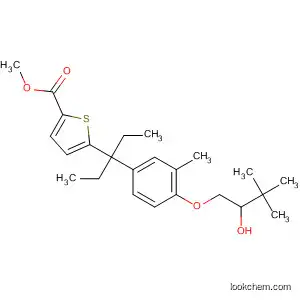 Molecular Structure of 633337-96-9 (2-Thiophenecarboxylic acid,
5-[1-ethyl-1-[4-(2-hydroxy-3,3-dimethylbutoxy)-3-methylphenyl]propyl]-,
methyl ester)